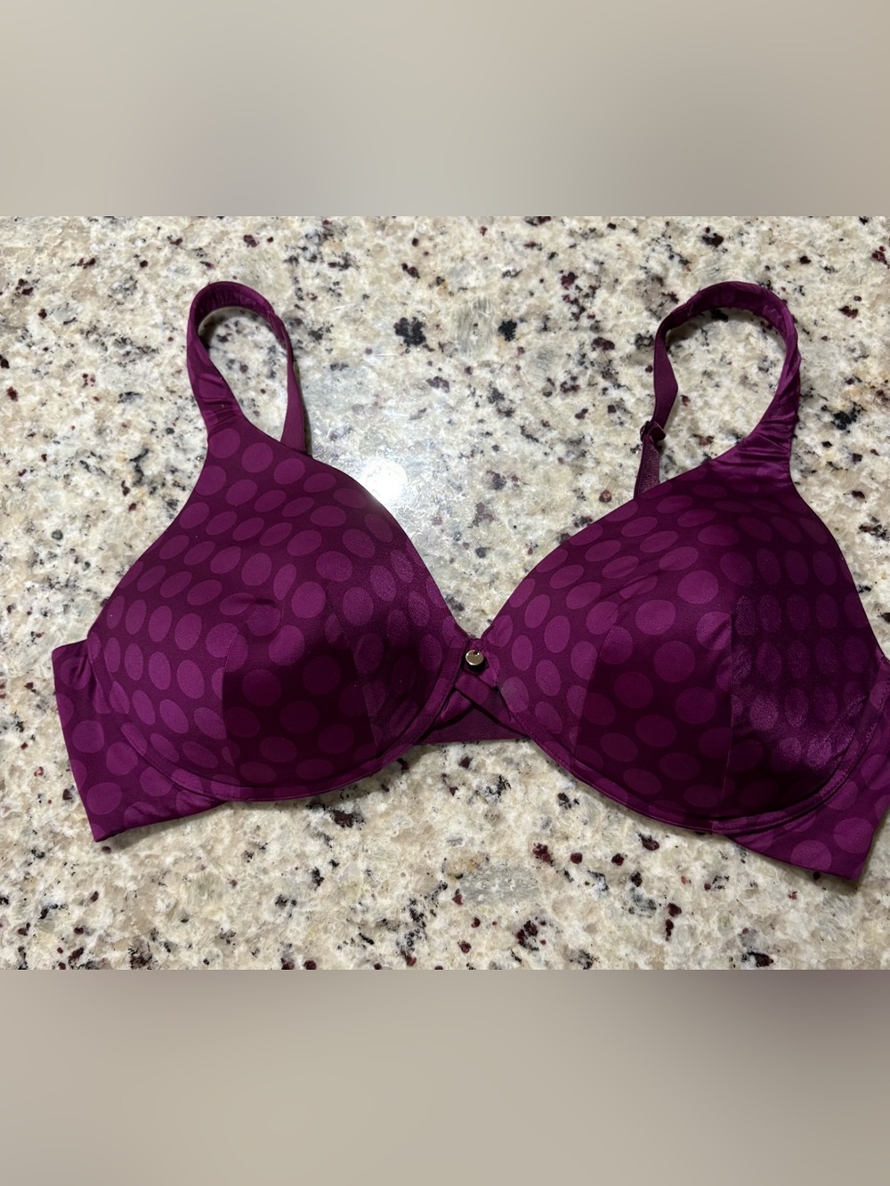 Ambrielle Plush Dot T-Shirt Bra in Plum